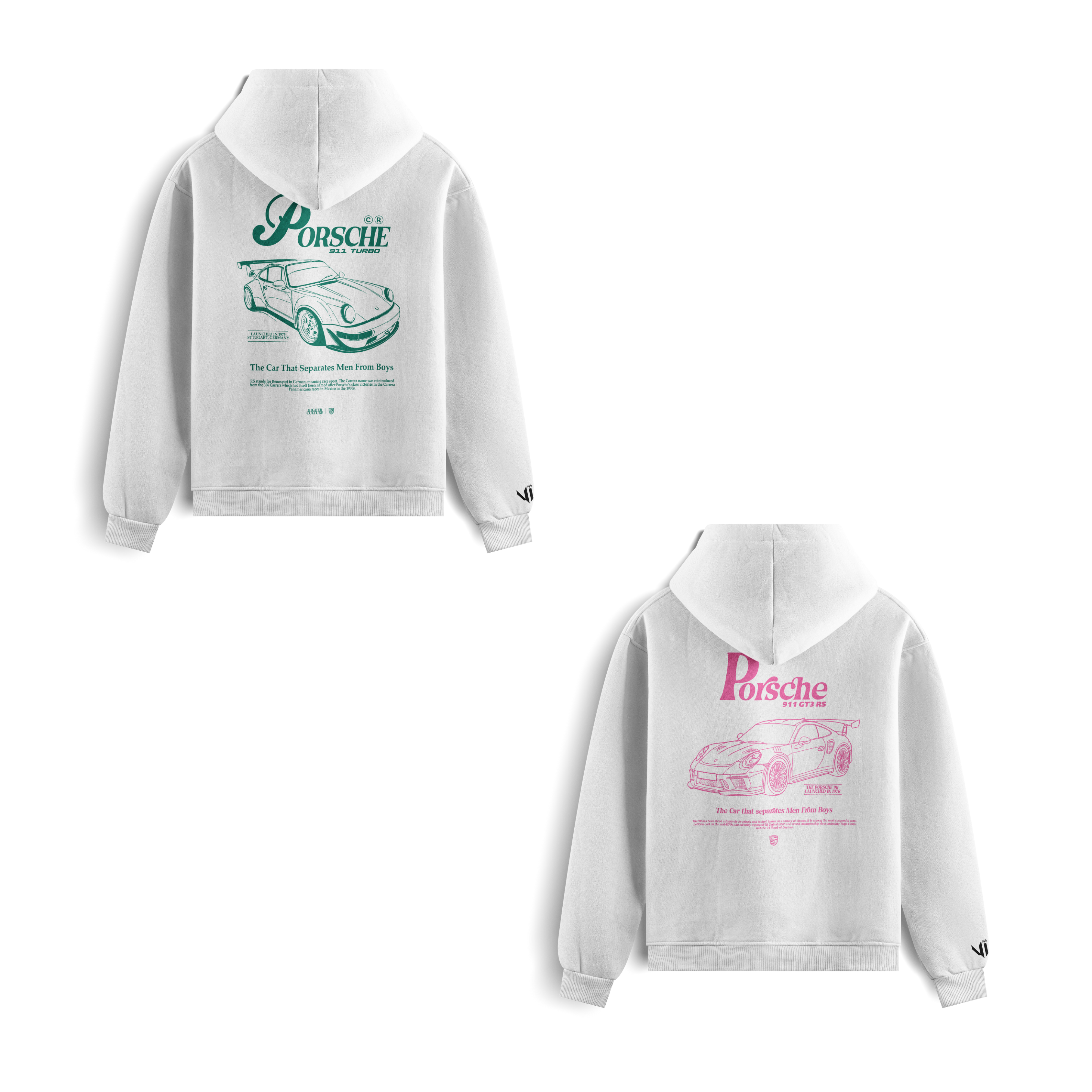 Porsche Green and Porsche Pink Sttugart Hoodies