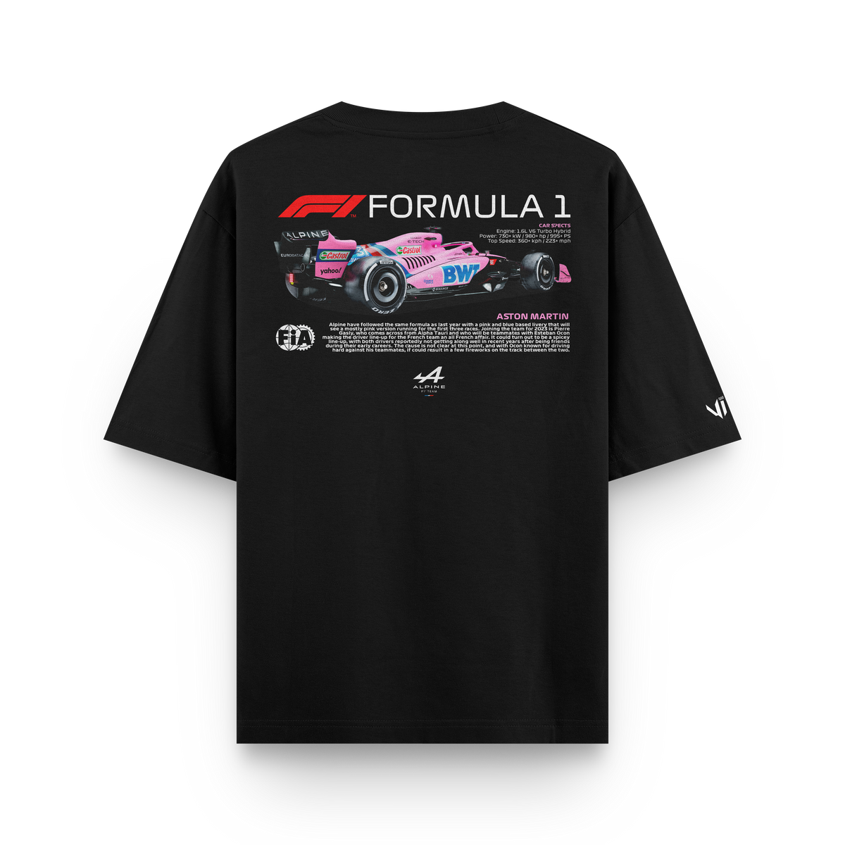 Aston Martin F1 Pink Oversized T-Shirt