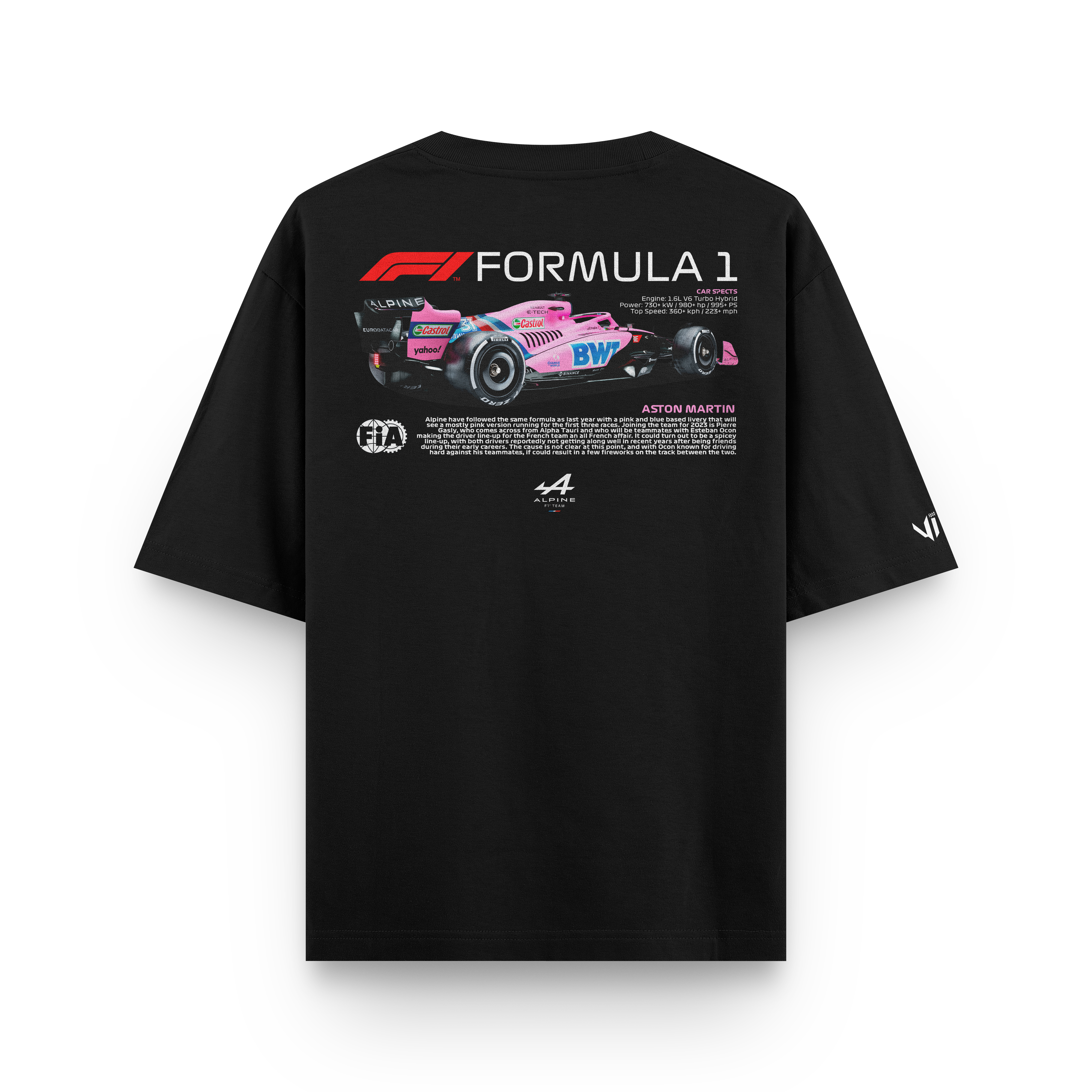 Aston Martin F1 Pink Oversized Tee