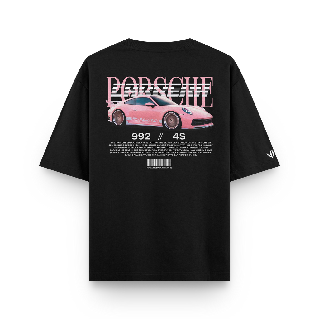 Porsche Carrera Pink Oversized T-Shirt