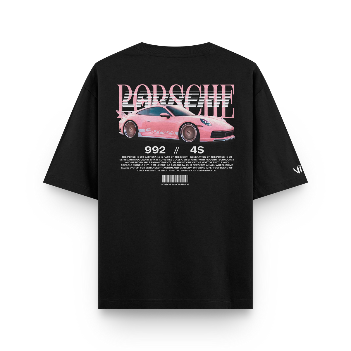 Porsche Carrera Pink Oversized T-Shirt