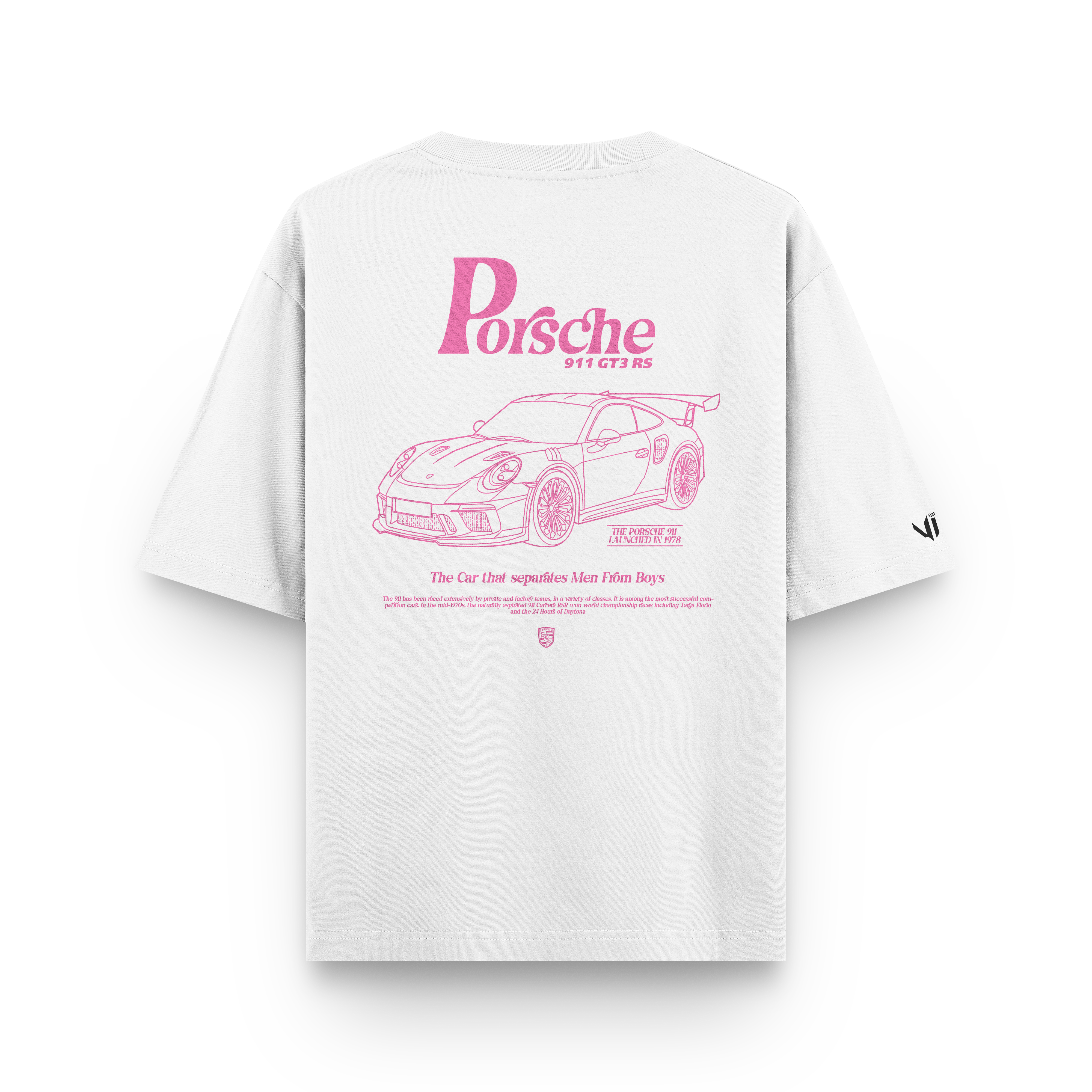 Camiseta Oversized Porsche Pink Sttugart