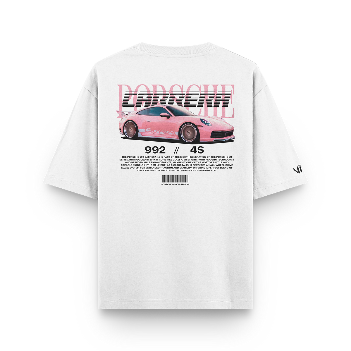 Porsche Carrera Pink Oversized T-Shirt