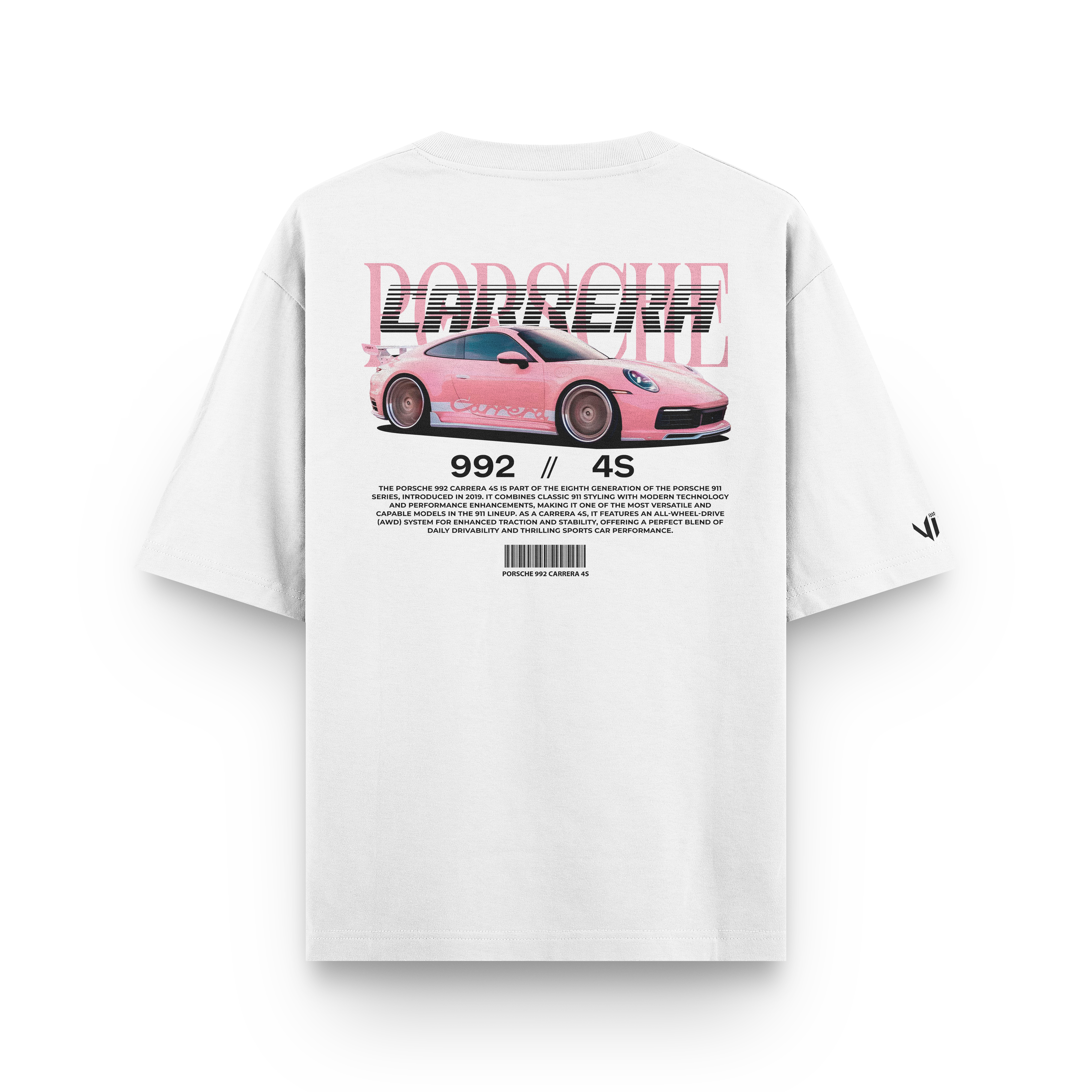 Camiseta Oversized Porsche Carrera Pink