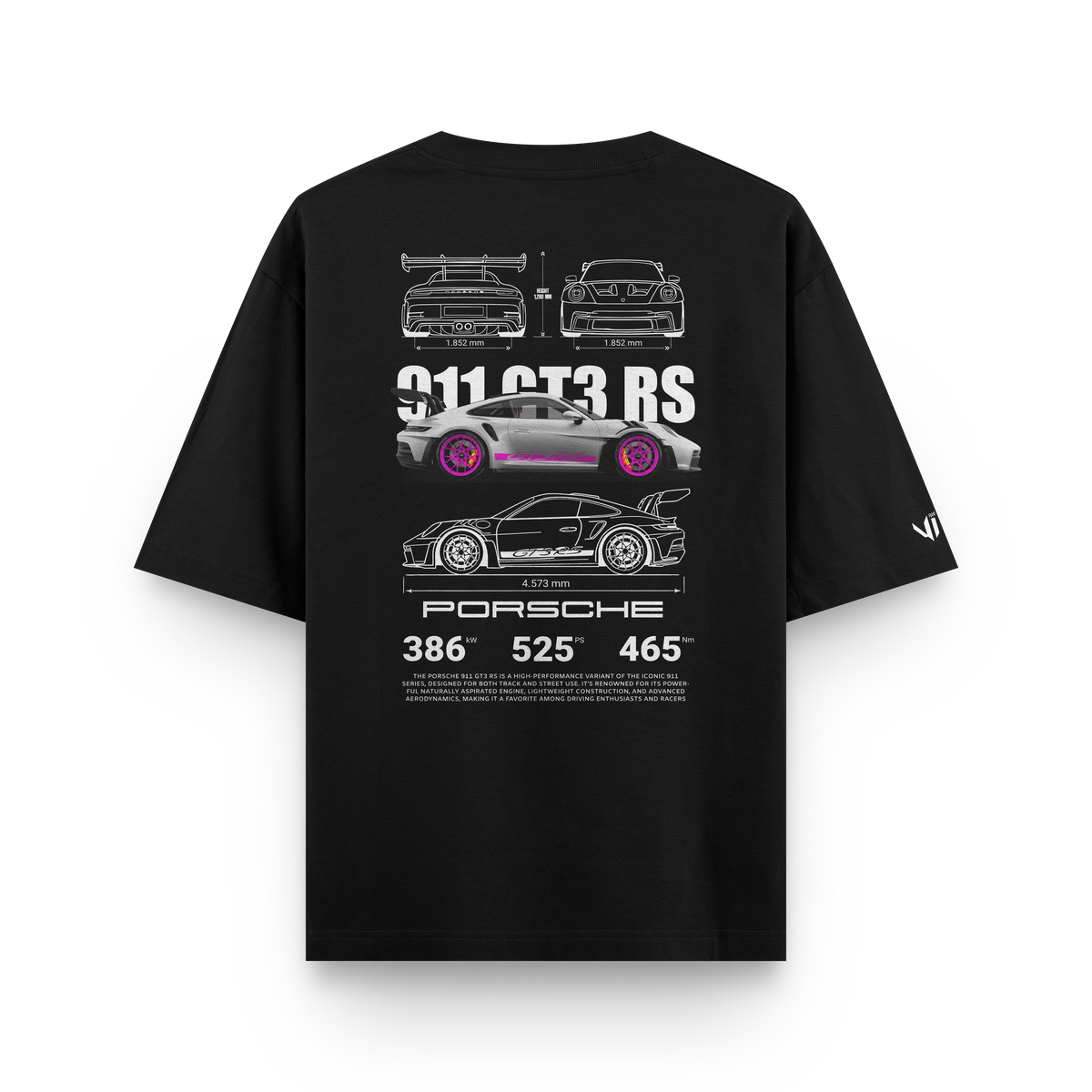 Porsche GT3 RS Pink Oversized T-Shirt