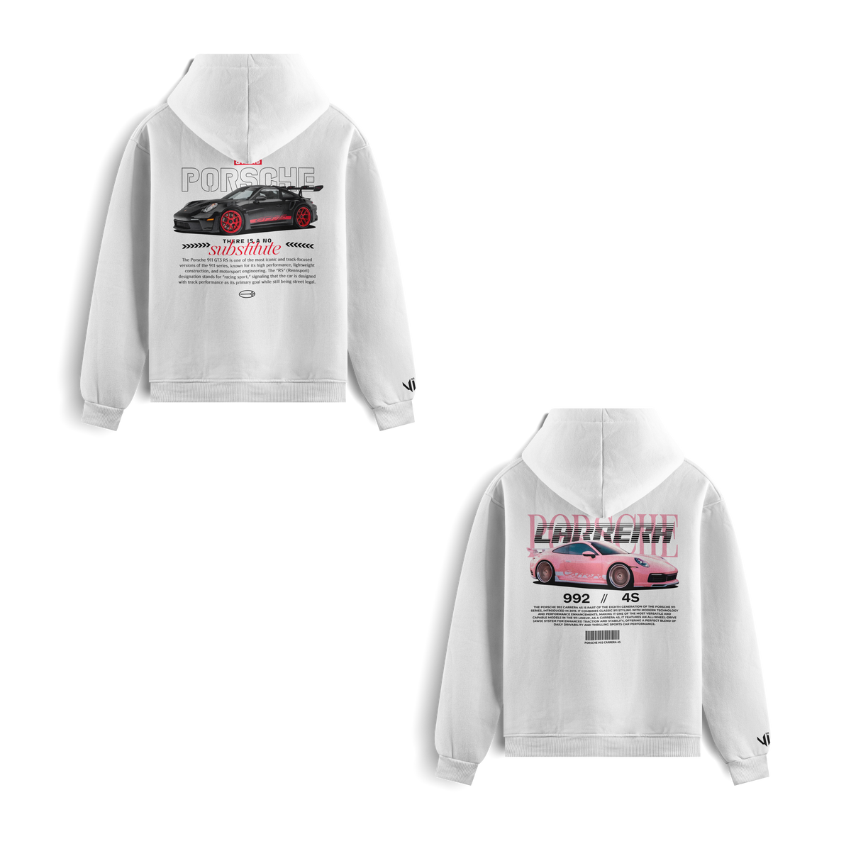 Porsche No Substitute and Porsche Carrera Pink Sweatshirts