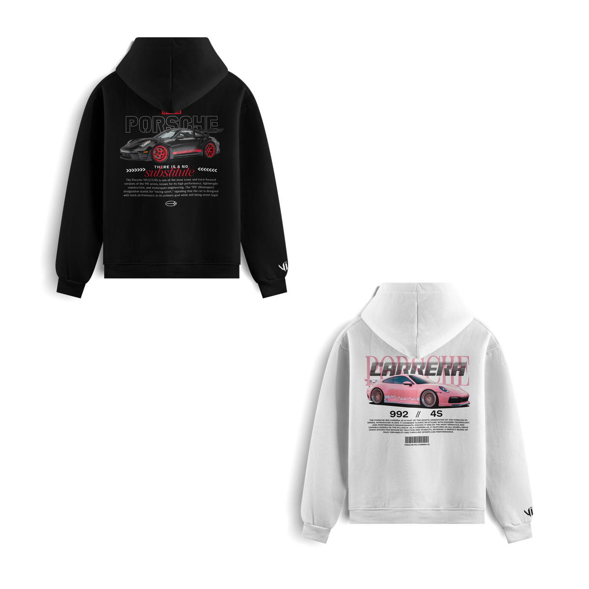 Porsche No Substitute and Porsche Carrera Pink Sweatshirts
