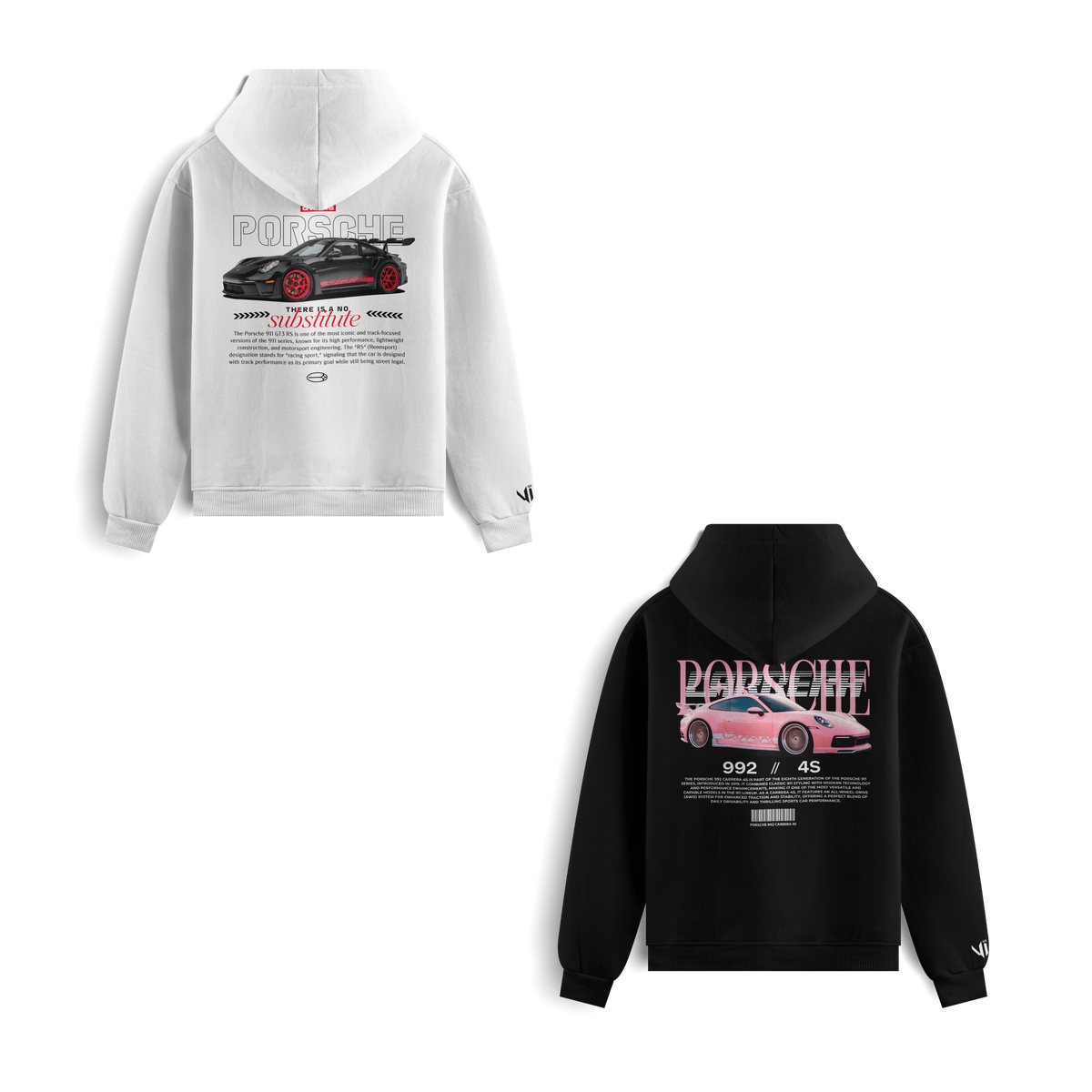 Porsche No Substitute and Porsche Carrera Pink Sweatshirts