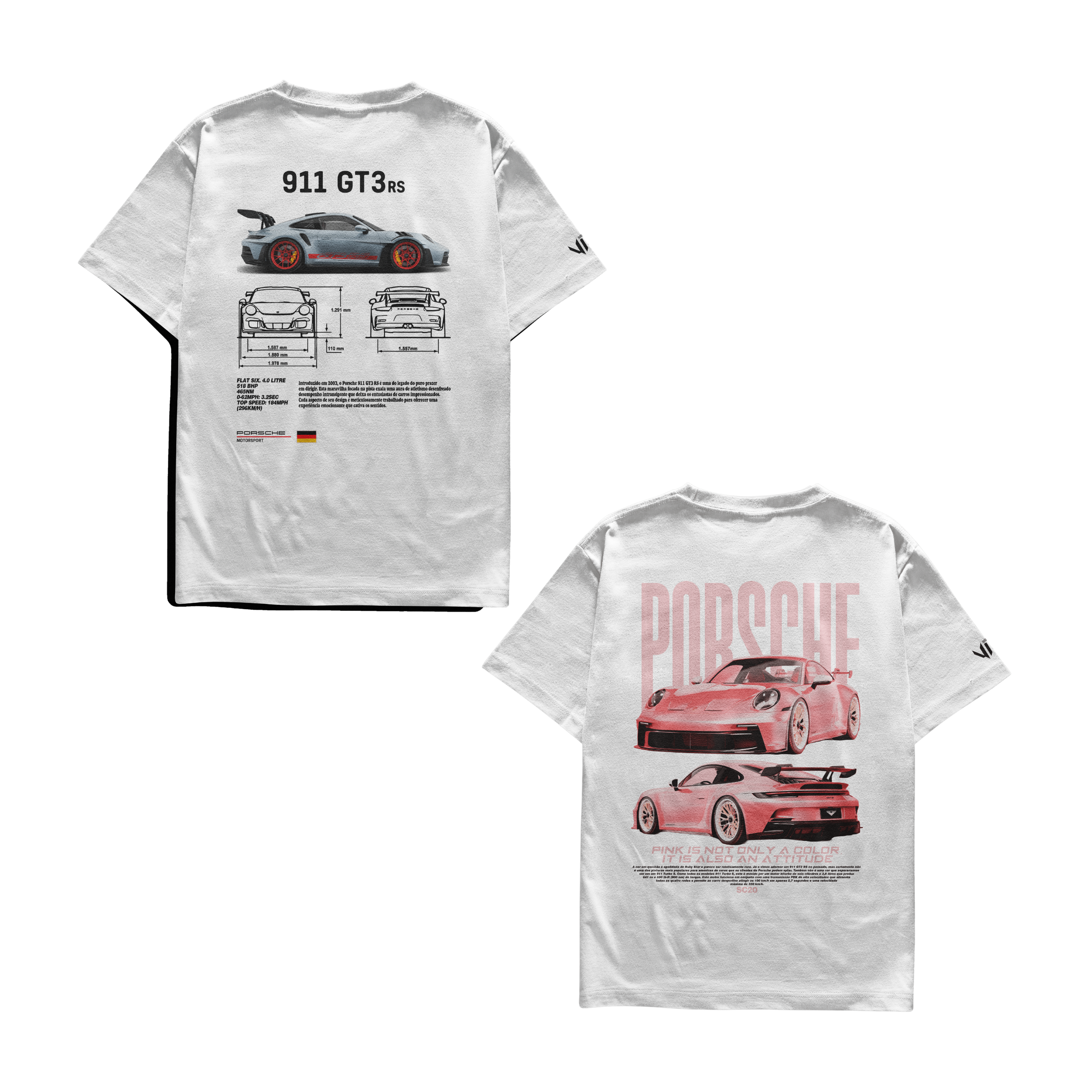 Camisetas Porsche Club e Porsche Pink