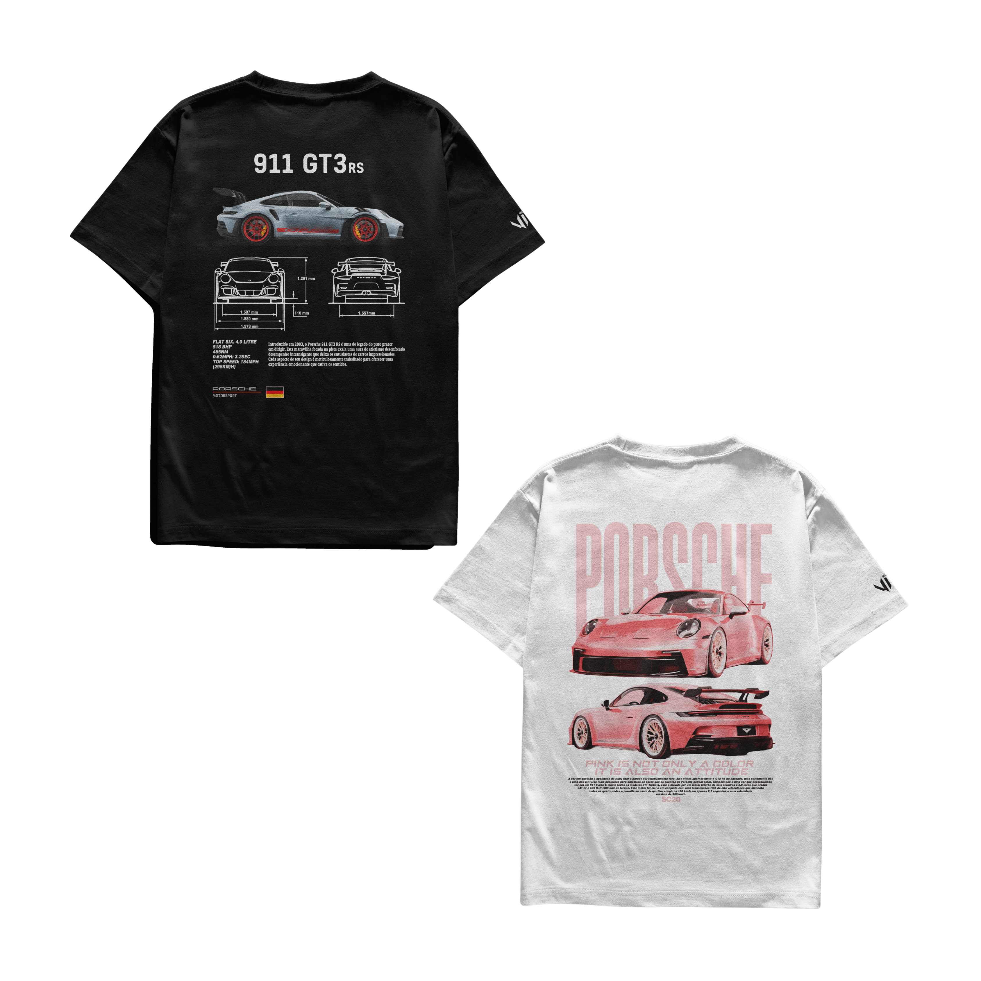 Camisetas Porsche Club e Porsche Pink