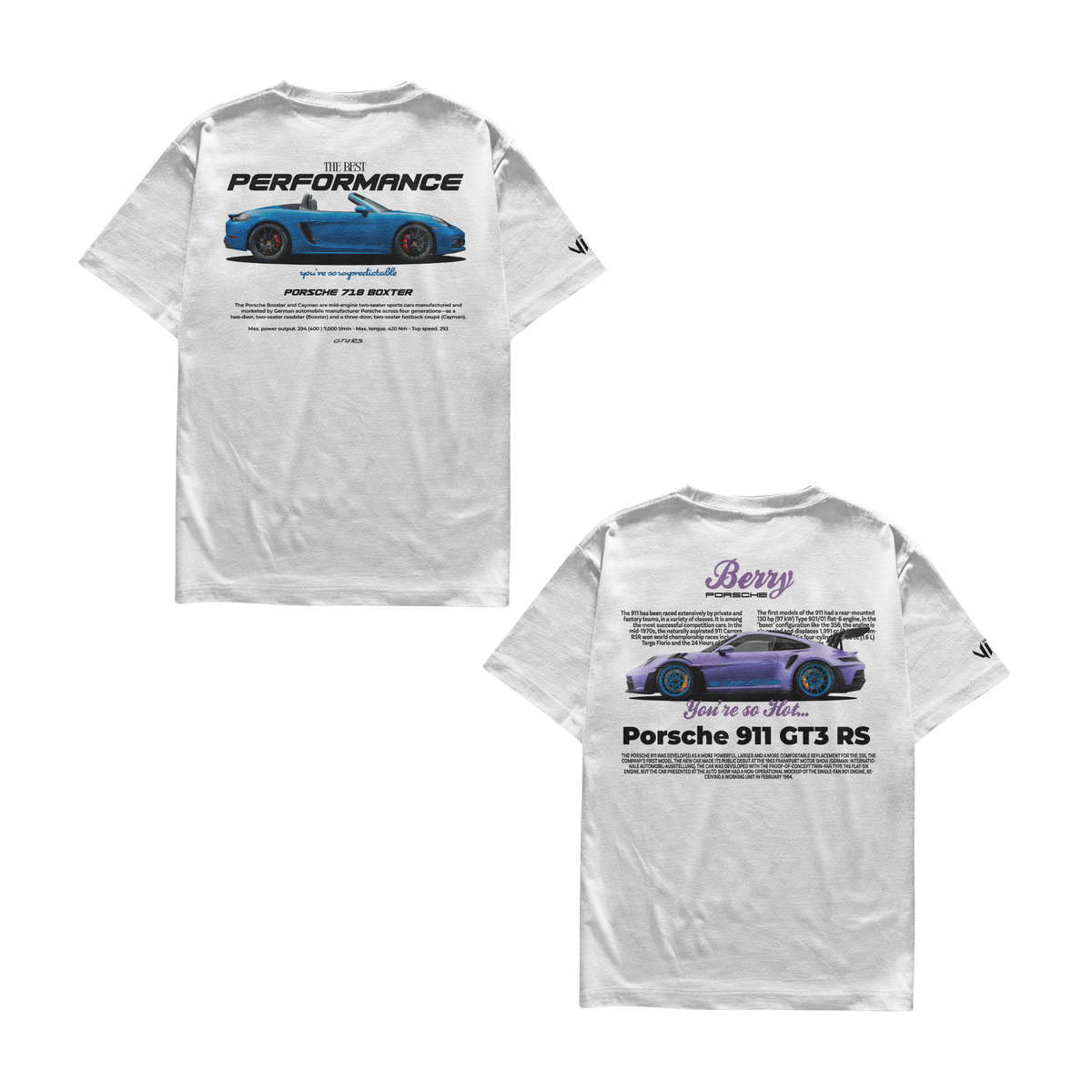 Porsche 718 Boxster and Porsche Berry T-Shirts