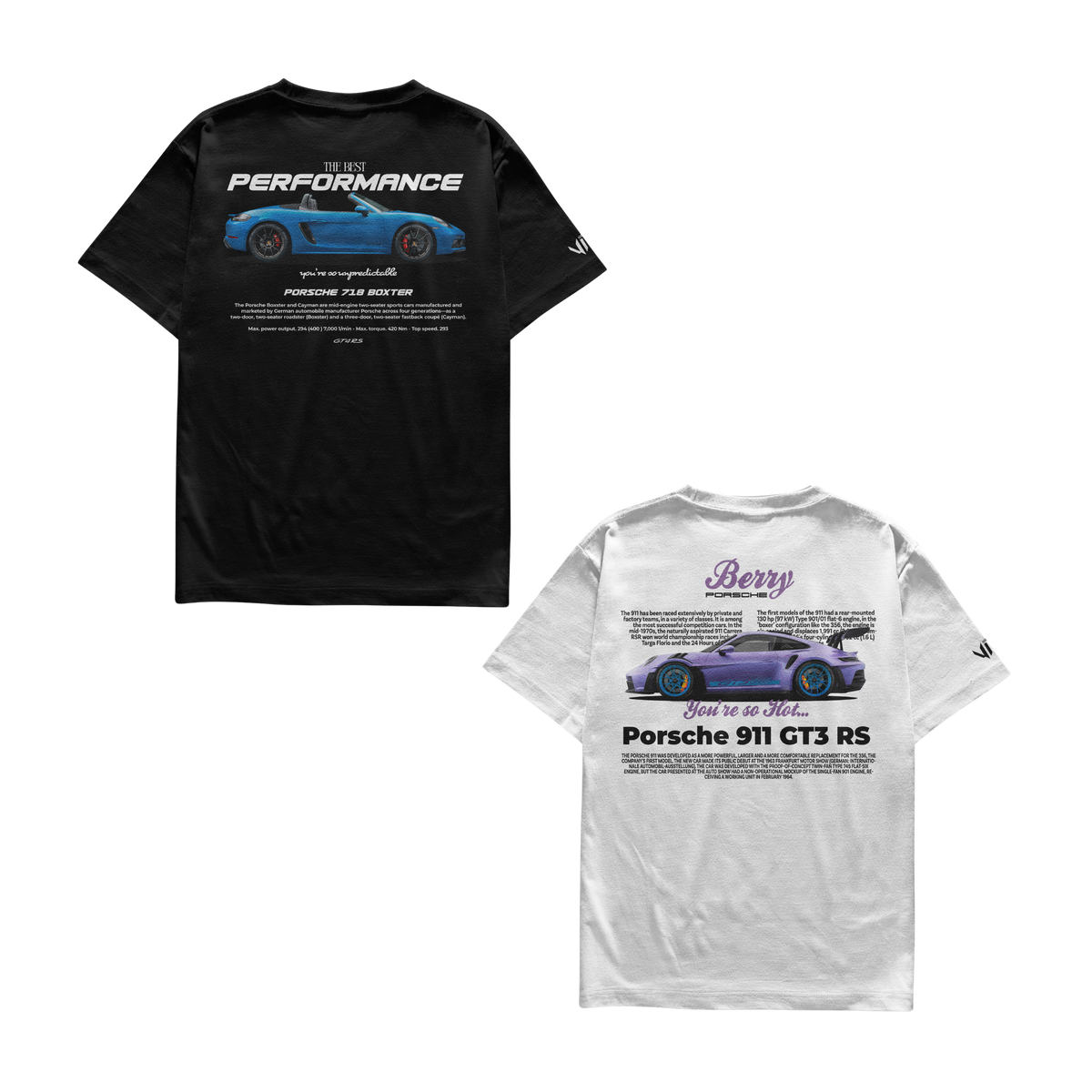 Porsche 718 Boxster and Porsche Berry T-Shirts
