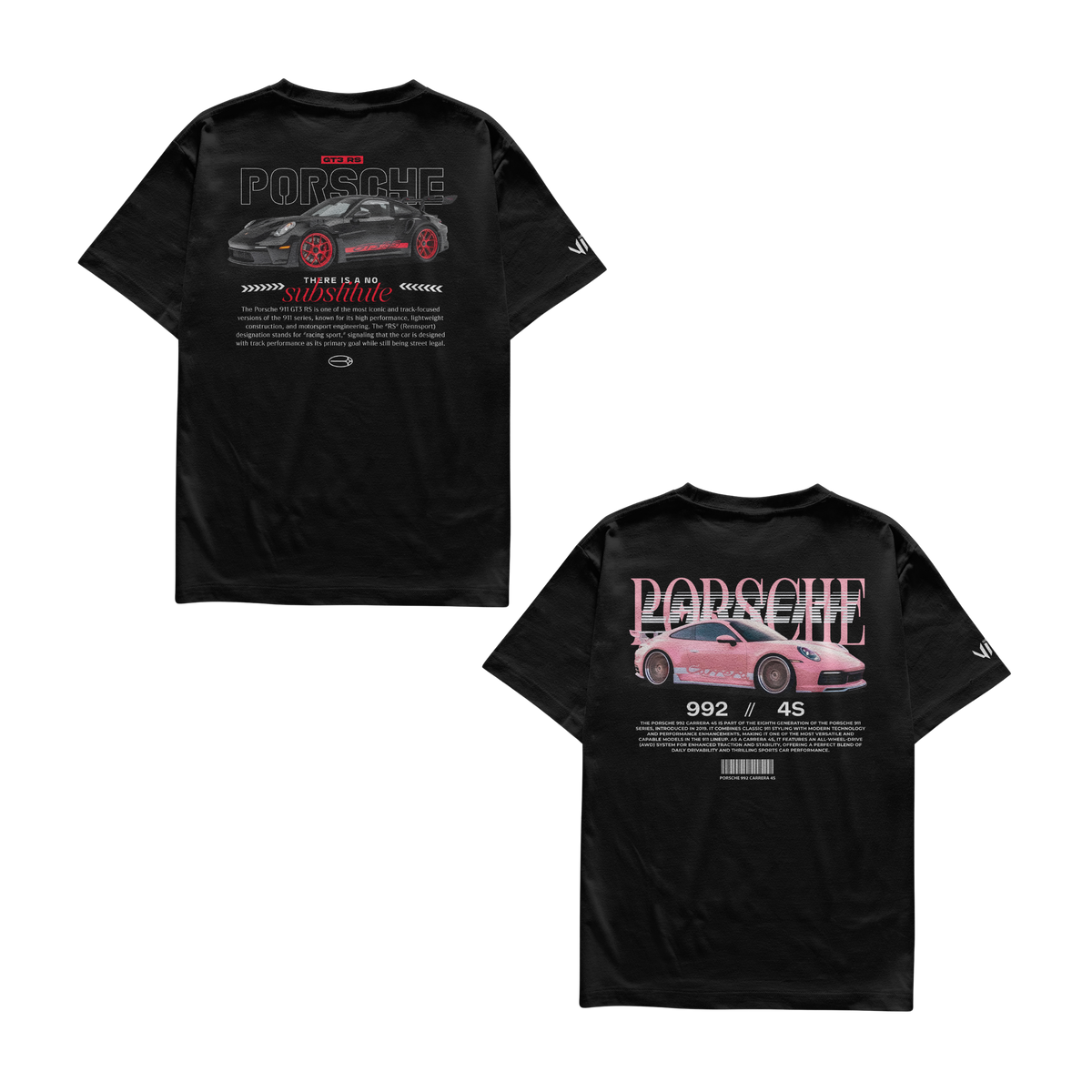 Porsche No Substitute and Porsche Carrera Pink T-Shirts
