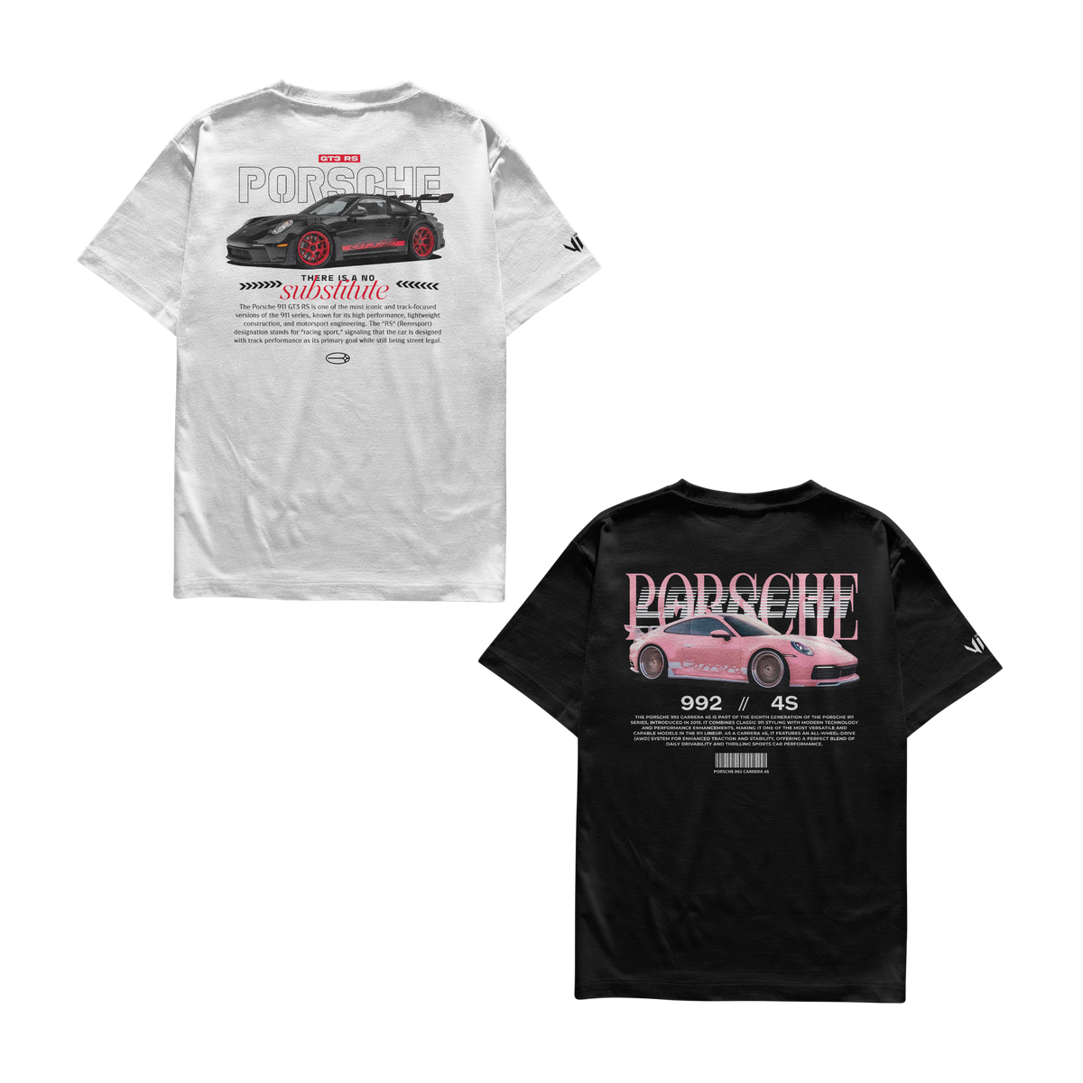 Porsche No Substitute and Porsche Carrera Pink T-Shirts