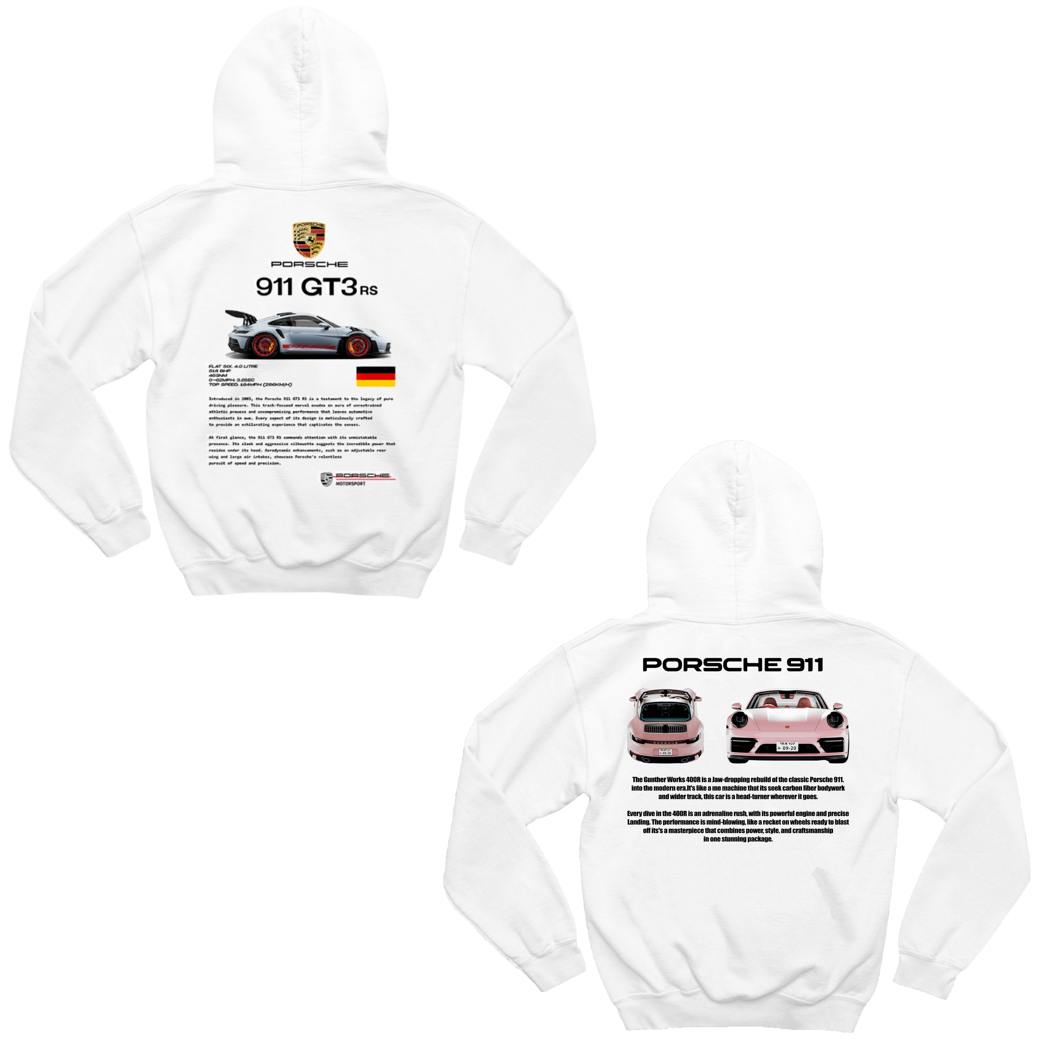 Porsche 911 and Porsche VS Pink Hoodie