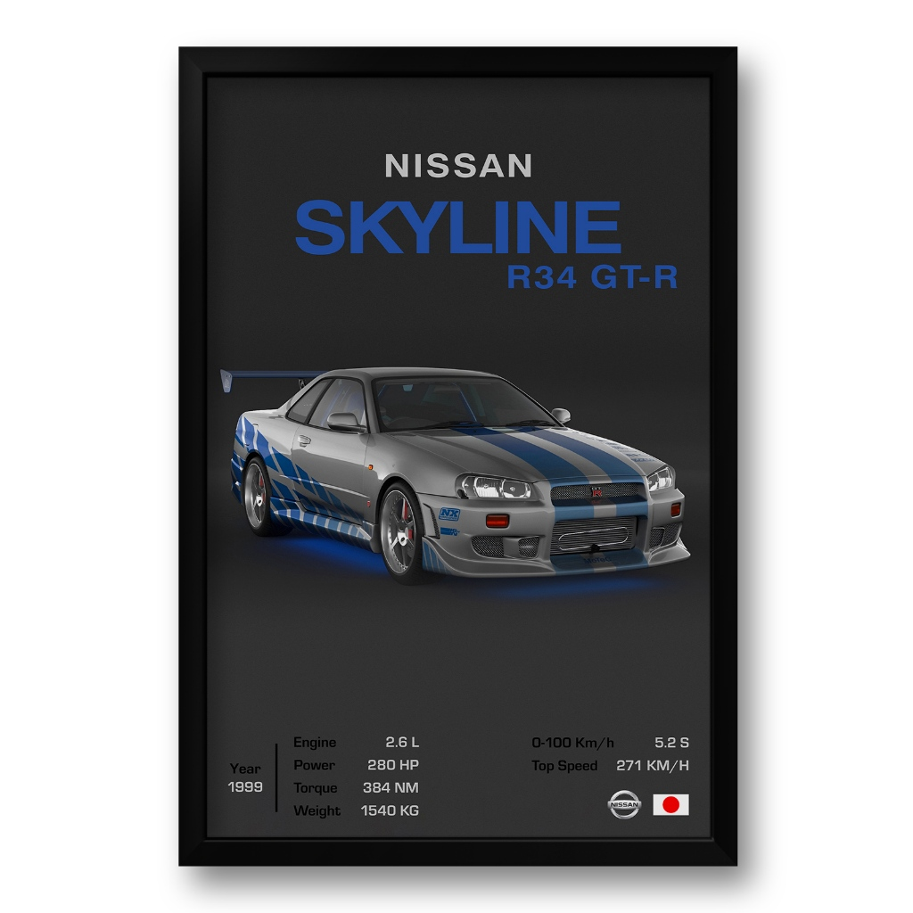 Nissan Skyline R34 Poster 40x60cm