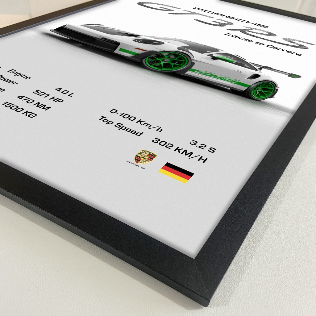 Porsche 911 GT3 RS Tribute RS Poster 40x60cm